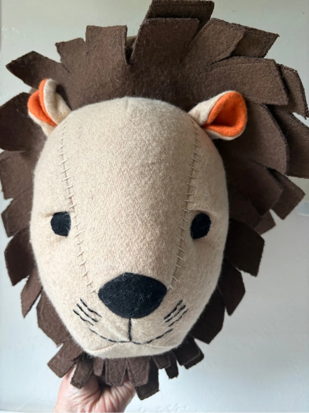 Wool Felt 3D Lion Head Wall Decoration, Nursery Wall Art, Kids Room Decoration